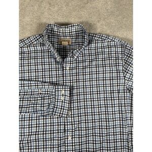 Duluth Trading Wrinklefighter Oxford Plaid Shirt XLT Tall Blue Long Sleeve EUC